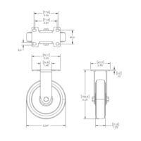 31-RPD5-0 MODULAR SOLUTIONS CASTER 5" RIGID TOP PLATE